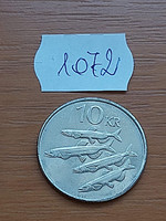 Iceland 10 kroner 2008 steel with nickel plating, hooded fish 1072