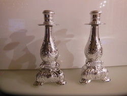 Perfume bottle - 2 pcs !! - 1972 Year !! - 19 X 9 x 9 cm - avon - silver plated - tiny perfume at the bottom