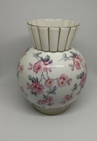 Zsolnay porcelain flower pattern vase with shield seal!