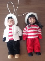 Pair of porcelain Eskimo dolls, 19 cm (all parts are made of porcelain)