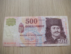 500 HUF 2007 used banknote withdrawn from circulation