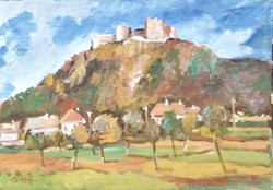 Painting (02/15) - banfi: garland castle (oil, cardboard, 50x35 cm)