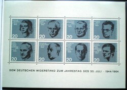 Nb3 / Germany 1964 20th Anniversary of the Assassination of Hitler Block Postal Clerk