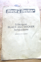 Old, retro black&decker (blue) type d 590 DIY kit instruction manual (Hungarian)