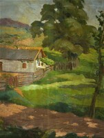 Unknown painter (Early 20.Sz.Eleje): house on the hill