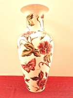 Zsolnay flower, butterfly and dragonfly pattern vase 42 cm