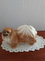 Marked, English porcelain dog, lap