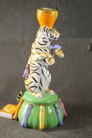 Porcelán cirkuszi tigris gyertyatartó 918