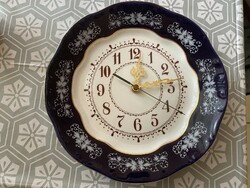 Working zsolnay pompadour plate wall clock