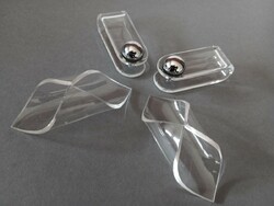 4X guzzini italy space age design acrylic napkin ring 1970's ambrigio rossari