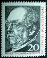 N463 / Germany 1965 Otto von Bismarck stamp postal clerk
