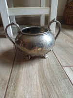 Elegant large antique silver-plated sugar bowl (19.5x13x14.5 cm)