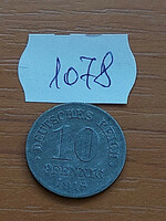 German Empire deutsches reich 10 pfennig 1918 zinc 1078