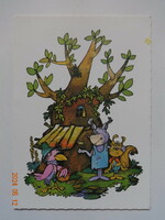 Régi, postatiszta mesefigurás képeslap:  a. Misi Mókus bábfilm alapján (1982)