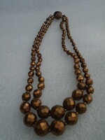 Antique circa 1950s Murano art glass bead string / necklace/collier full art deco