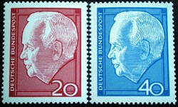 N429-30 / Germany 1964 heinrich lübke federal president i.Stamp row postal clerk