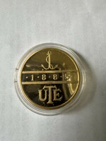 Integrity, strength, agreement! / Ute (Újpest gymnastics association) 1995 Annual gold-plated metal commemorative medal (32mm)