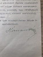 Hóman Bálint politikus országgyűlési képviselő miniszter által aláírt levél