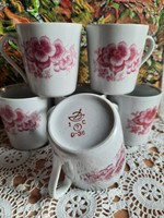 Soviet / Ukrainian porcelain cups with floral pattern