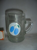 Retro ovis, preschool children's cup, glass - with plum symbol