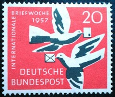 N276 / Germany 1957 correspondence seven stamps postal clerk