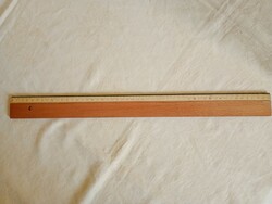 Wooden ruler with metal insert, wooden shoulder, 50 cm retro technical