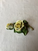 Herendi porcelán sárga rózsa 15 cm.