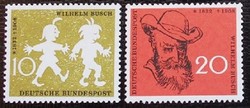 N286-7 / Germany 1958 wilhelm busch set of stamps postal clerk