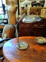 Fase stílusú lámpa, 20. század második fele, krómozott asztali lámpa, íróasztali lámpa, szép design
