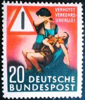 N162 / Germany 1953 accident prevention stamp postal clerk