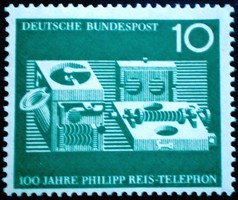 N373 / Germany 1961 100 years old telephone stamp postal clerk