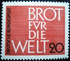 N389 / Germany 1962 bread for the world stamp postal clerk