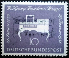 N228 / Germany 1956 Wolfgang Amadeus Mozart stamp postal clerk