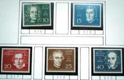 N315-9 / Germany 1959 beethoven block stamps postal clerk