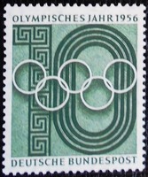 N231 / Germany 1956 Olympic year stamp postal clerk