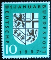 N249 / Germany 1957 integration of Saarland stamp postal clerk