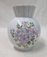 Zsolnay spherical porcelain vase with flower pattern collar in perfect condition 12.5 cm.