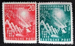 N111-2 / Germany 1949 the first federal assembly stamp series postal clerk