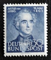 N166 / Germany 1953 justus von liebig stamp postal clerk