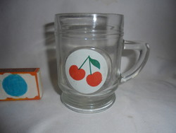 Retro ovis, preschool children's cup, glass - with cherry symbol