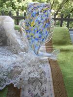Handmade fish shape--glass vase-multicolored glass 17 cm