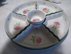 Herend tertia porcelain eight-piece tray with aster pattern