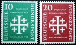 N235-6 / Germany 1956 Lutheran Church Day stamp series postal clerk