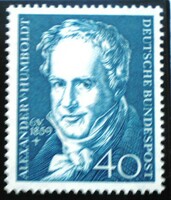 N309 / Germany 1959 alexander von humboldt stamp postal clerk