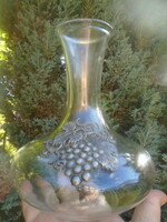Molded glass vase decorated with an antique grape motif, wonderful design