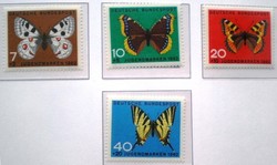 N376-9 / Germany 1962 for youth : butterflies stamp set postal clerk