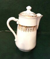 Aranyozott tej-tejszín kiöntő porcelán kancsó, antik porcelán
