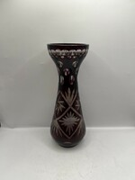 Glass vase, burgundy, heavy, size 23 x 8 cm. 5302