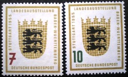 N212-3 / Germany 1955 Baden-Württemberg exhibition stamp set postal clerk