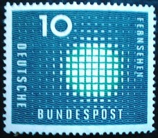 N267 / Germany 1957 television stamp postal clerk